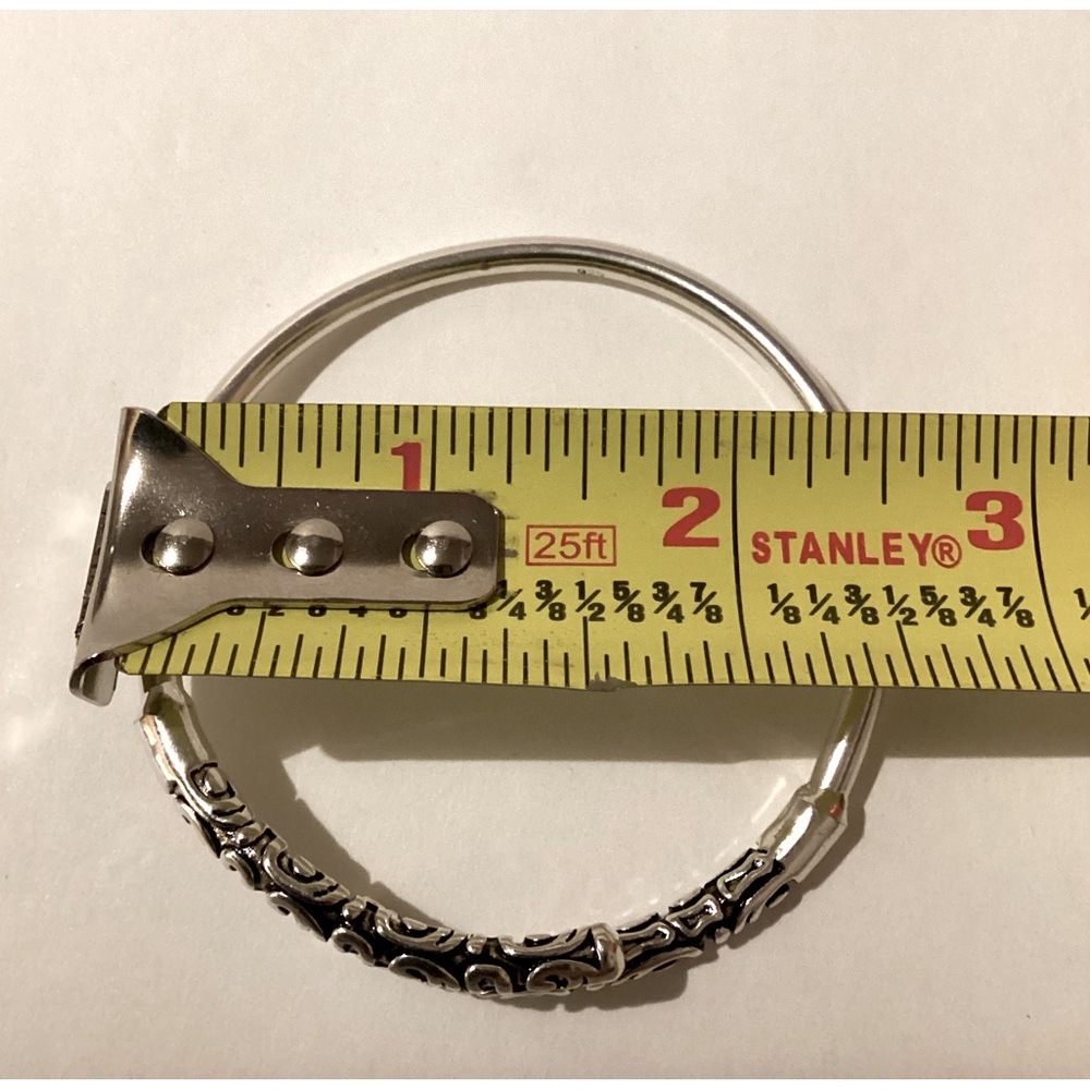 Vintage Embossed Solid Sterling Silver Adjustable… - image 5